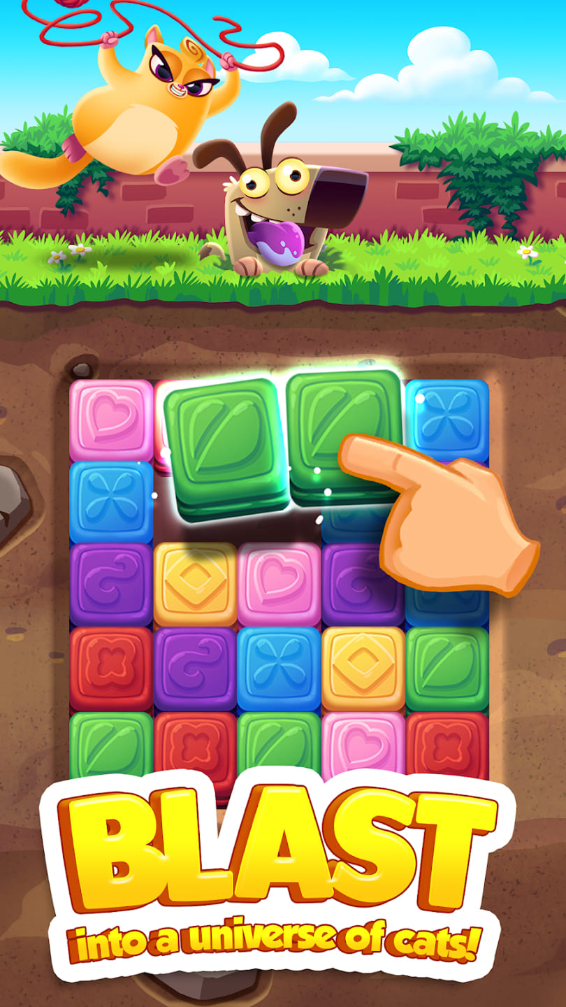 Dekoracja z promocyjnym ekranem Cookie Cats Blast