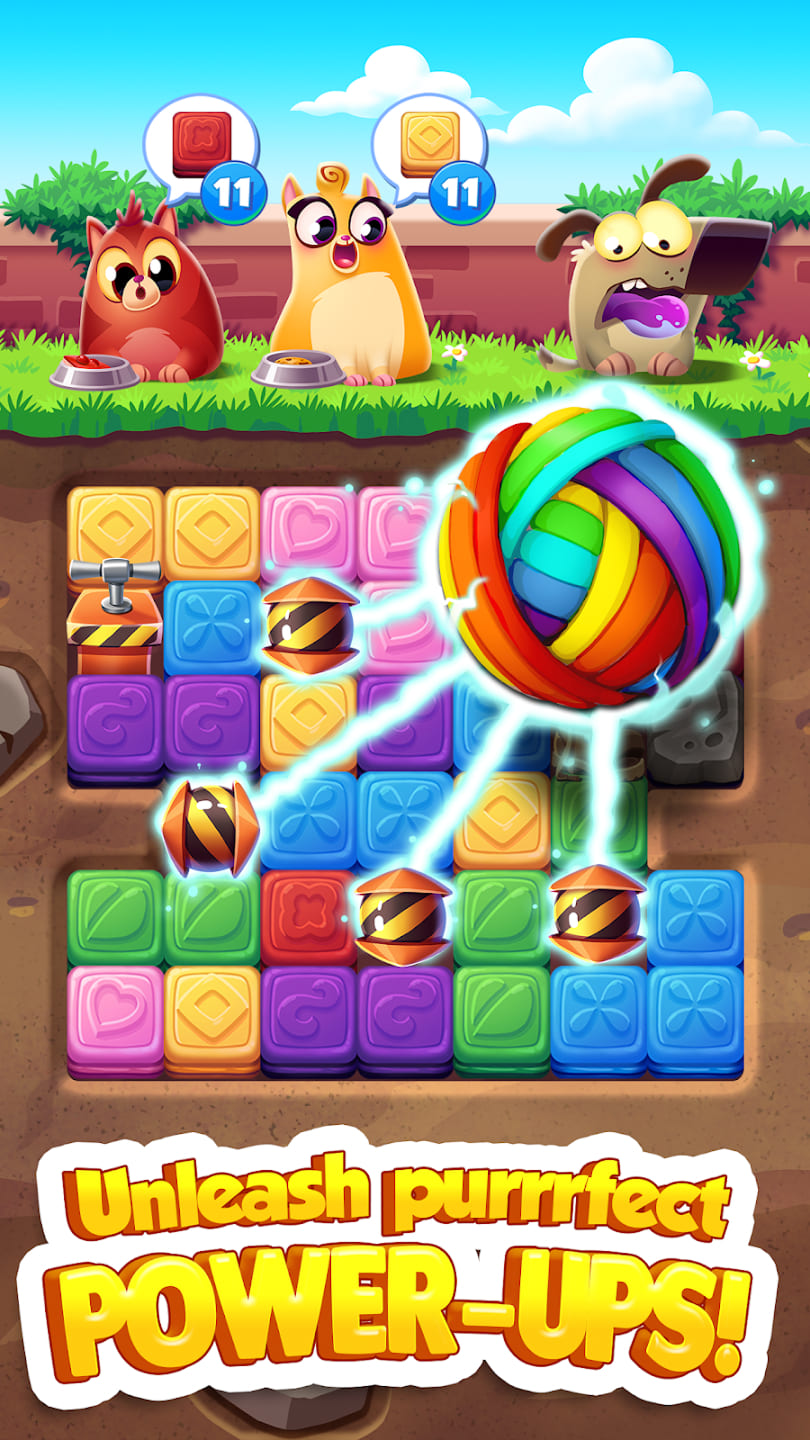 Power-upy w Cookie Cats Blast aktywowane na planszy